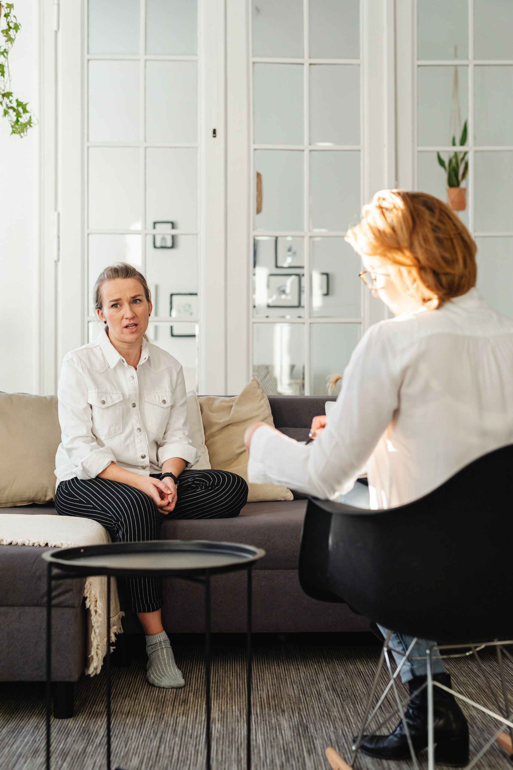 Two women having conversation